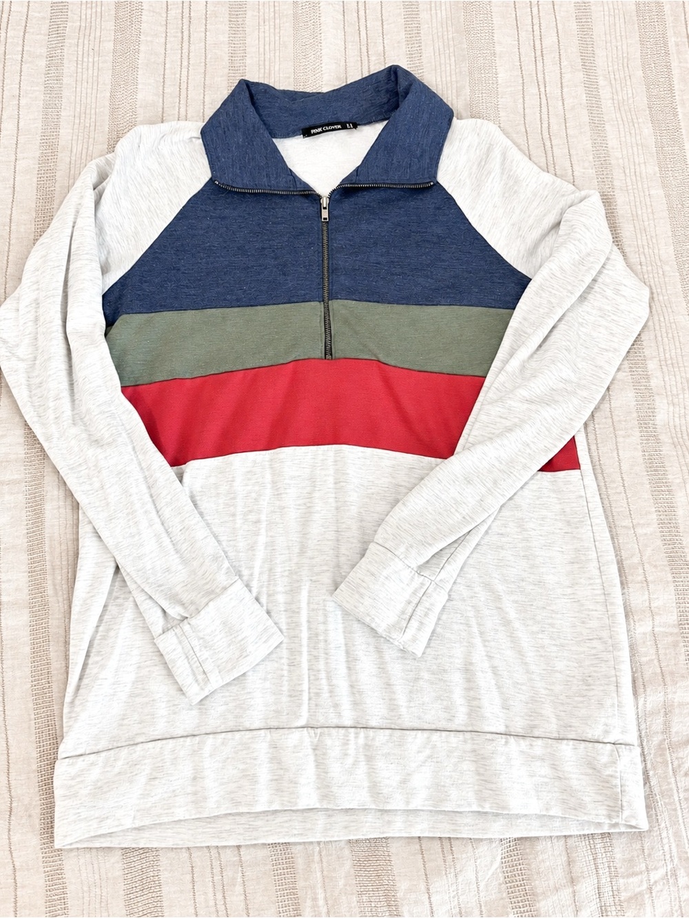 Pink Clover Quarter Zip